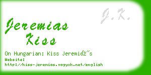 jeremias kiss business card